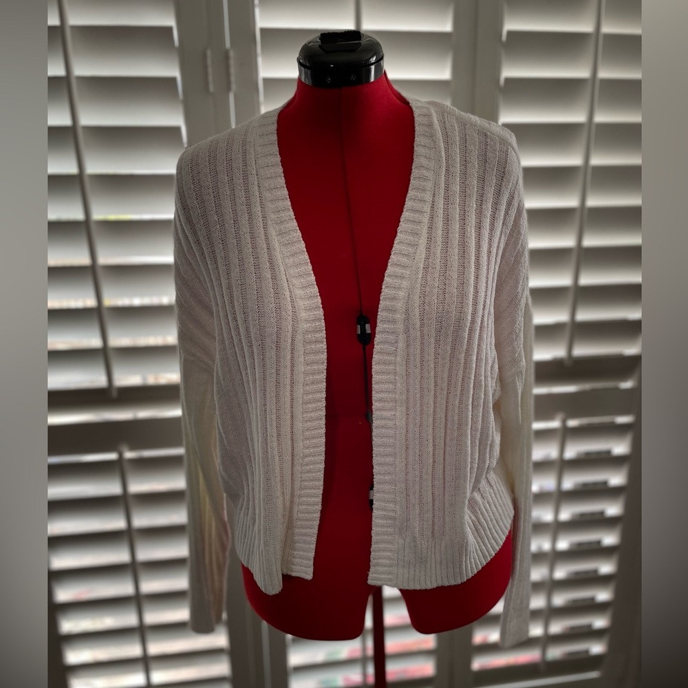 Torrid white cropped shrug open front sweater